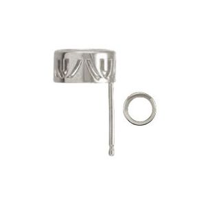 Round Filigree Back-Set Bezel Earring