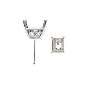 Emerald Laurel Scroll Setting&reg; Earring