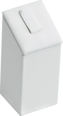 White Leatherette Square Ring Clip Pedestal 