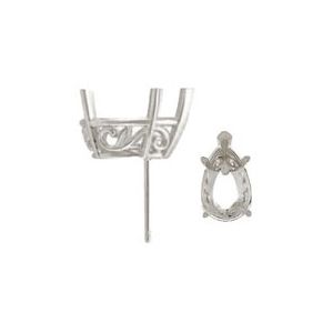 Pear Laurel Scroll Setting&reg; Earring