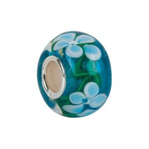 Kera™ Blue Turquoise Flower Glass Bead