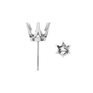 6-Prong Solitaire Earring for Round Stone