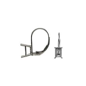 Lever Back Earring with Emerald Shape Basket