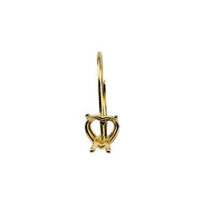 Lever Back Earring with Heart Basket Mounting