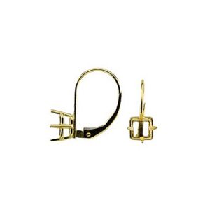 Lever Back Earring with Square / Princess Basket