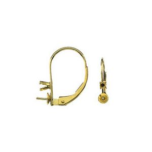 Lever Back Earring with Head & Pearl Cup