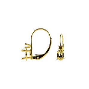 Lever Back Earring Mounting with Oval Basket & Accent