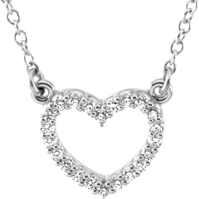1/8 ct tw Platinum Diamond Heart Necklace
