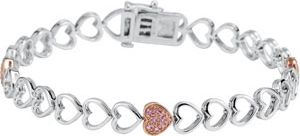 Genuine Pink Sapphire Heart Bracelet