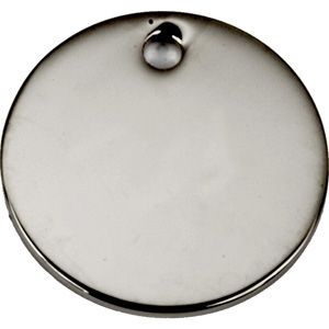 RHODIUM PLATED ROUND INSIDE HOLE MEDAL 25X25MM PK/10