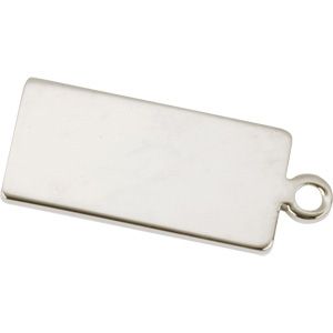 RHODIUM PLATED S-RECTANGLE MEDAL 15X30MM PK/10
