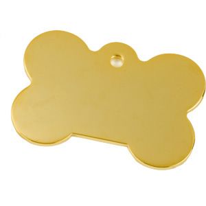 GOLD PLATED DOG BONE SHAPED MEDAL 44X31MM PK/10