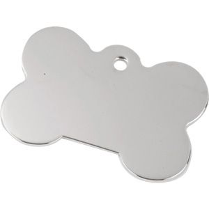 RHODIUM PLATED DOG BONE SHAPED MEDAL 44X31MM PK/10