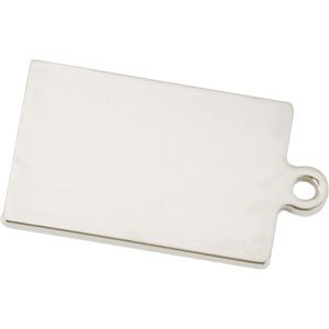 RHODIUM PLATED M-RECTANGLE MEDAL 20X30MM PK/10