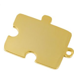 GOLD PLATED PUZZLE DISSYMMETRICAL MALE MEDAL 30X33MM PK/10