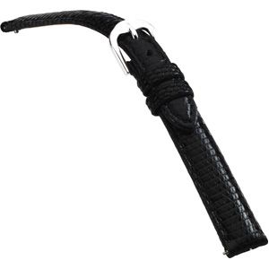 20mm Ladies Regular Genuine Lizard EZ-Change Black Watch Strap
