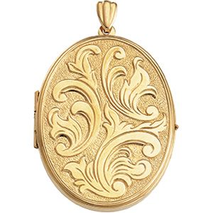 Large Embossed Oval Locket