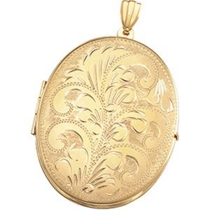 Large Engraved Oval Locket