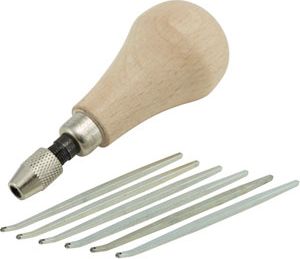 6pc Round Milgrain Tool Set w/Handle