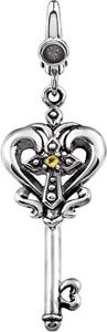 Citrine Cross Key Charm 