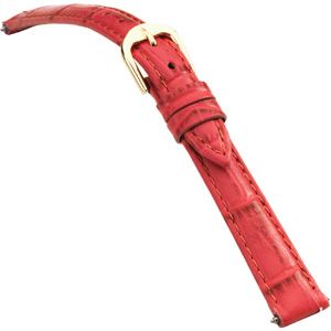 20mm Ladies Short Alligator Grain Padded Fuchsia Watch Strap