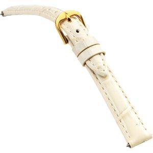 20mm Ladies Regular Alligator Grain Padded Crème Watch Strap