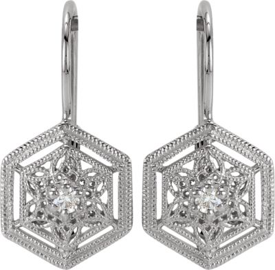 Diamond Lever Back Earrings