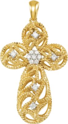 1/6 ct tw Diamond Cross Pendant