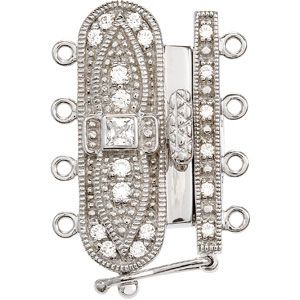 4-Strand Clasp with Swarovski CZ's