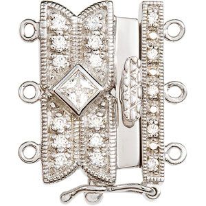 3-Strand Clasp with Swarovski CZ's