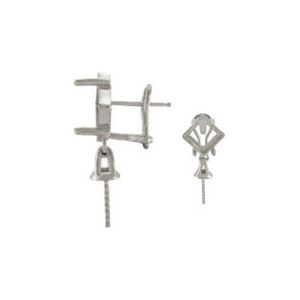 Omega Clip Earring for Square Cabochon & Pearl