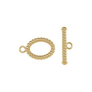 Oval Twisted Design Toggle Clasp Set