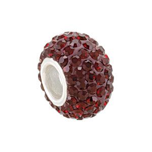 Kera&trade;  Garnet-Colored Crystal Pave' Bead