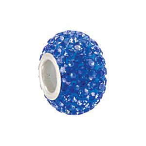 Kera&trade; Sapphire-Colored Crystal Pave' Bead