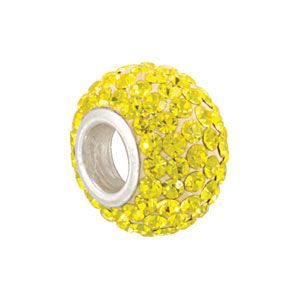 Kera&trade; Citrine-Colored Crystal Pave' Bead