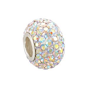 Kera&trade; Crystal Aurora Borealis Pave' Bead