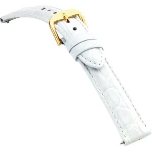 16mm Ladies Regular EZ-Change Padded Genuine Crocodile White Watch Strap