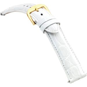 20mm Ladies Regular EZ-Change Padded Genuine Crocodile White Watch Strap