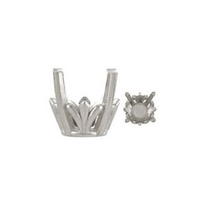 Fleur-de-lis Design Earring Setting with Solid Back for Round Stone