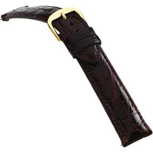 14mm Ladies Regular EZ-Change Padded Genuine Crocodile Brown Watch Strap