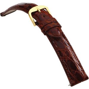 22mm Ladies Regular EZ-Change Padded Genuine Crocodile Tan Watch Strap
