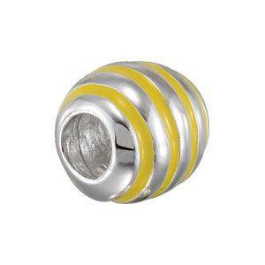 Kera&trade; Yellow Striped Enamel Bead