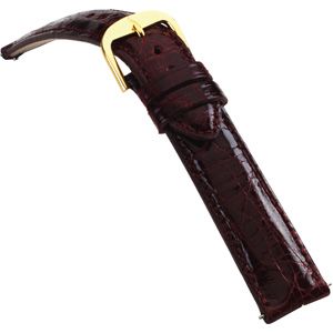 22mm Ladies Regular EZ-Change Padded Genuine Crocodile Bordeaux Watch Strap