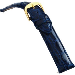 22mm Ladies Regular EZ-Change Padded Genuine Crocodile Electric Blue Watch Strap
