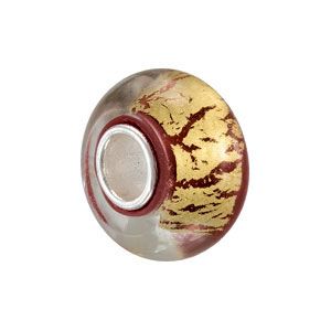 Kera&trade; Red & Gold Glass Bead