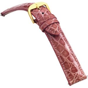 22mm Ladies Regular EZ-Change Padded Genuine Crocodile Pink Watch Strap