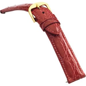 22mm Ladies Regular EZ-Change Padded Genuine Crocodile Fuchsia Watch Strap