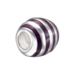 Kera&trade; Purple Enamel Striped Bead