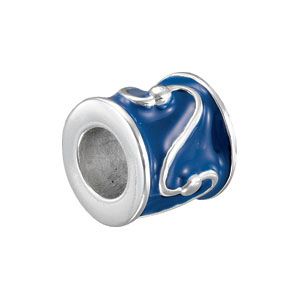 Kera&trade; Blue Enamel Tube Bead