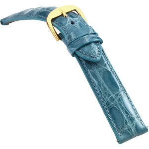22mm Ladies Regular EZ-Change Padded Genuine Crocodile Baby Blue Watch Strap